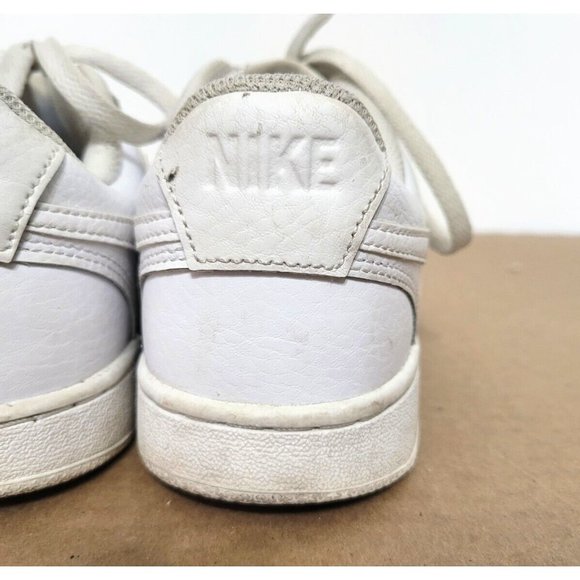 Nike Court Vision White Leather Sneakers Womens Size 6 Athletic Shoes CD5434-100 - Picture 6 of 12